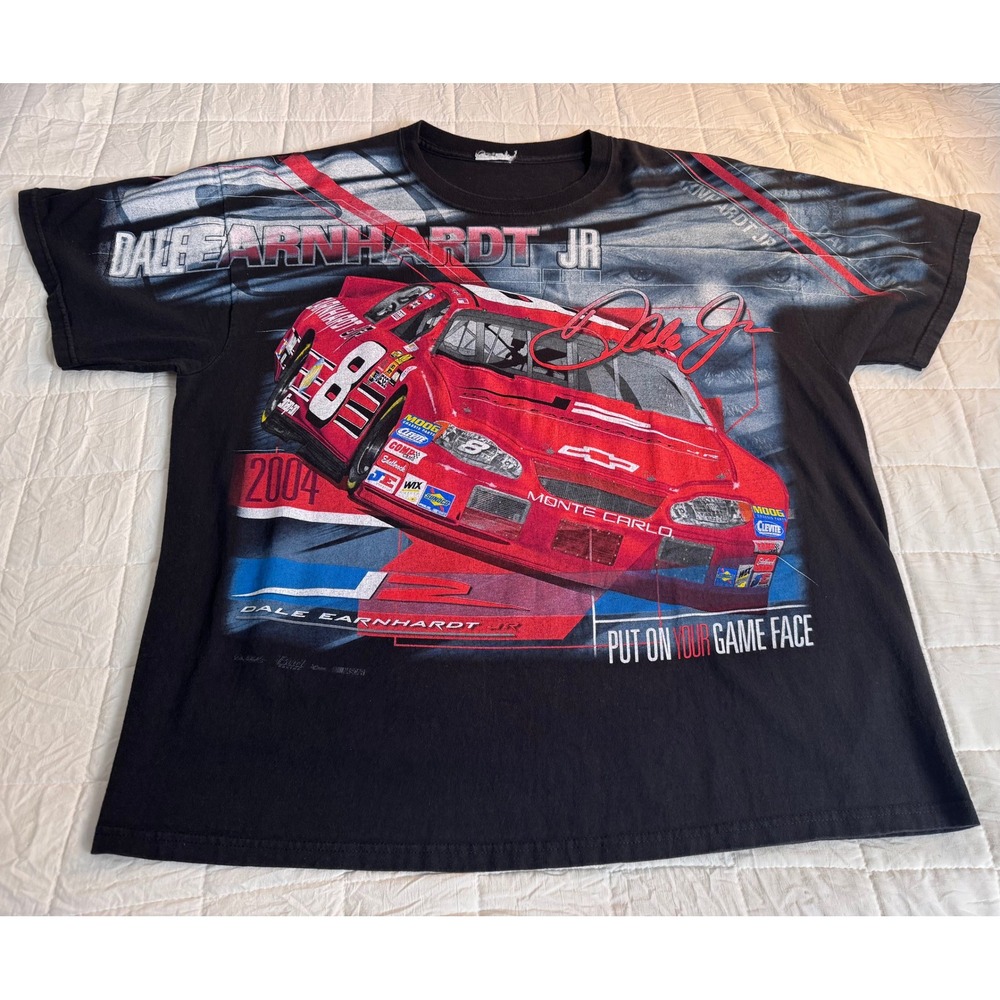 Vintage 2004 Dale Earnhardt Jr NASCAR‎ Racing All Over Print T-Shirt Chase XL